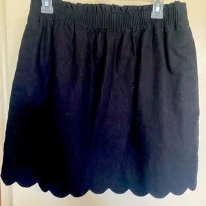 JCrew - Size 10 - black scallop skirt